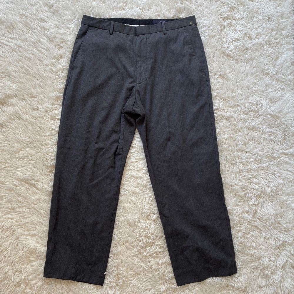 Vintage Mens Tailored Banana Republic 100% Wool Dress Pants Charcoal Gray 38x32